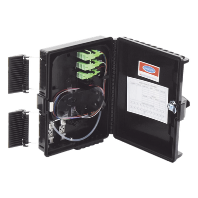 Cierre de Empalme para 24 Fusiones de Fibra Óptica, Interior/Exterior, con 8 Acopladores SC/APC y Splitter 1x8 SC/APC Incluido, IP65