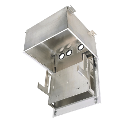 Gabinete PanZone Premium, de Montaje en Techo, Con 2 UR Para Equipo Activo y 6 UR Para Paneles de Parcheo, Fabricado en Acero, Color Blanco