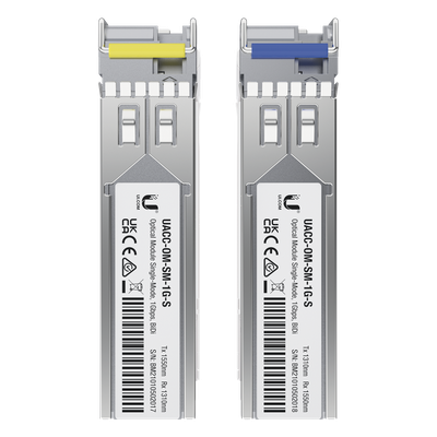 UFiber Módulo SFP, transceptor MiniGibic MonoModo 1 Gbps, distancia 3km, Simplex, un conector LC, incluye 2 tranceptores