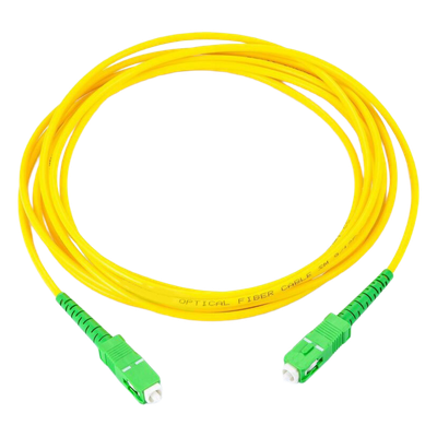 Jumper de Fibra Óptica Monomodo SC/APC-SC/APC Simplex, Color Amarillo, 1 Metro (3.28 Pies)
