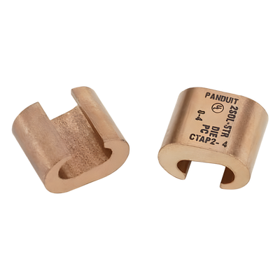 Conector de compresión tipo C StructuredGround CTAP2-2-X, Conductor de cobre 2 AWG, 1pz.