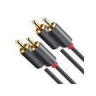 Cable de Audio 2 RCA Macho a 2 RCA Macho / 3 Metros (9.84 Pies) / Cobre Sin Oxígeno / Conectores Chapados en Oro 24K / Doble Blindaje / Color Negro