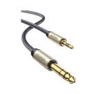 Cable Audio Estéreo / 3.5mm TRS a 6.35mm TS / 1 m (3.3 ft) / Cobre Chapado en Plata / Trenza de Nylon / Conectores Oro 24K