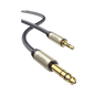 Cable Audio Estéreo 3.5mm (1/8\") TRS a 6.35mm (1/4\") TS / 1 Metro / Audio de Hi-Fi / Trenza de Nylon / Blindaje Múltiple / Caja de Aleación Zinc / Núcleo de Cobre Puro / Compatibilidad Universal