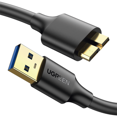 Cable Adaptador USB-A 3.0 a Micro USB 3.0 / 0.5 Metros / Carga y Sincronización de Datos / Velocidad de hasta 5 Gbps / Blindaje Interior Múltiple / Núcleo de Cobre Estañado de 22 AWG / Compatibilid