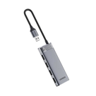 HUB USB 3.2 Gen1 / 4 Puertos USB-A / 5Gbps / Carcasa ABS+PC Metalizado / Cable Nylon 20cm / OTG / LED Indicador