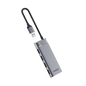 HUB USB-A 3.2 Gen1 4 EN 1 | 4 Puertos USB-A (5Gbps) | Carcasa ABS + PC | Soporta OTG | Luz Indicadora LED | Cable de Nylon Trenzado de 20cm (Mas de 20000 flexiones) | Interfaz Niquelada | Color Gri