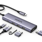Docking Station USB-C / 5 en 1 / HDMI 2.0 4K@30Hz / 3 USB-A 3.0 5Gbps / PD 100W / Cable 25 cm (9.8 in) / Aluminio