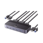 Conmutador KVM HDMI 4K | HDMI 2.0 | 2 Entradas 1 Salida | 4 Puertos USB 3.0 (3 USB-A *1 USB-C) | Soporta 4K@60Hz | HDR | Indicador Led | Compatible Win, MacOs y Linux | Carcasa de Aluminio.