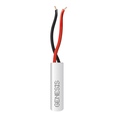 Bobina de 305 Metros (1000 Pies) / Alambre de Cobre 2 x 22 AWG / Tipo Alarmas CMR-CL3R / Riser / Color Blanco / Para Aplicaciones de Alarmas de Intrusión / Automatización