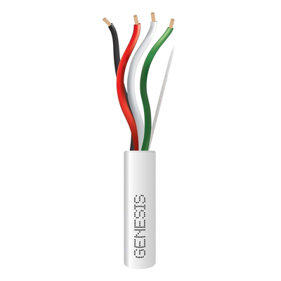 Bobina de 152 Metros (500 Pies) / Cable de Cobre / 4 x 18 AWG / Riser / Color Blanco / Para Aplicaciones de Alarmas de Intrusión/Control de Acceso/ Automatización / Interfonos y Tv Porteros
