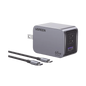 Cargador de 65W serie Nexode Pro | 3 Puertos de Carga Rápida | 2 USB-C | 1 USB-A | Tecnología GaNInfinity | PD3.1 de 65W / QC4.0 | Tecnología de Protección Térmica | Optimiza la Carga | Caja de Alu