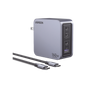 Cargador Rápido GaN / 160W Máximo / 3 USB-C + 1 USB-A / PD3.1 140W / PPS / UFCS / QC5 / Protecciones Múltiples / PC 94-V0