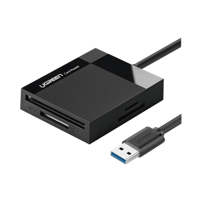 Lector de Tarjetas USB-A 3.0  a CompactFlash (CF)/ MemoryStick (MS)/ TransFlash (TF)/ SecureDigital (SD) | 4 en 1 | 5Gbps | Hasta 2TB | Soporta Windows/Mac OS/Linux/Android | Lectura de tarjetas si