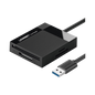 Lector de Tarjetas USB-A 3.0  a CompactFlash (CF)/ MemoryStick (MS)/ TransFlash (TF)/ SecureDigital (SD) | 4 en 1 | 5Gbps | Hasta 2TB | Soporta Windows/Mac OS/Linux/Android | Lectura de tarjetas si