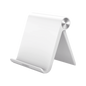 Soporte de Escritorio para Tablet /  Ajustable de 0° a 100° / Goma Antiarañazos / Antideslizante / Amplia Compatibilidad con dispositivos de 4'' a 13'' / Plegable / ABS / Color Blanco