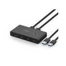 Conmutador USB / 4 Puertos USB 3.0 / 2 PC / Switch Manual / Alimentación Extra 5V / Cables 1.5 m (4.9 ft)