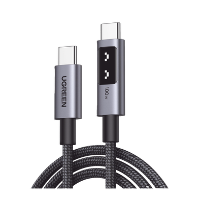 Cable USB-C a USB-C | 1 Metro | Carga Rápida de hasta 100W | Transferencia de datos 480 Mbps | PD3.0 | QC4.0/3.0/2.0 | FPC | AFC | Protección Integrada| Caja de Aluminio | Nylon Trenzado | Amplia C