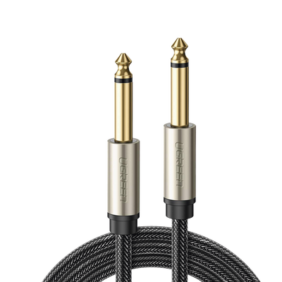 Cable de Audio Mono 6.35mm (1/4\") Macho a 6.35mm (1/4\") Macho / 10 Metros / Núcleo de Cobre / Blindaje Interno / Nylon Trenzado / Color Negro