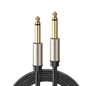 Cable de Audio Mono 6.35mm (1/4\") Macho a 6.35mm (1/4\") Macho / 10 Metros / Núcleo de Cobre / Blindaje Interno / Nylon Trenzado / Color Negro