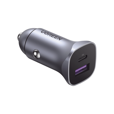 Cargador de Auto 30W | 2 Puertos USB-A y USB-C | Carga Rápida | Compatible con Vehículos de 12 y 24 VCD | PD3.0, QC4.0, SCP, PPS | Indicador Led | Diseño Compacto | Chip Inteligente | Caja de Alumi