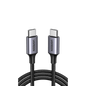 Cable USB-C a USB-C | 2 Metros (6.56 Pies) | Transferencia de Datos de 480 Mbps | Carga Rápida de Hasta 60W | QC 4.0/3.0/2.0 | PD3.0 | FPC | AFC | Protección Integrada | Caja de Aluminio | Nylon Tr