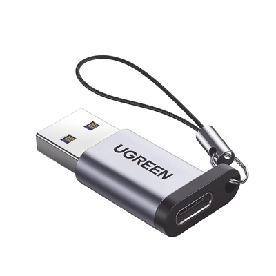Adaptador USB 3.0 Macho a USB-C 3.1 Tipo C Hembra |Carga y Sincronización de Datos | Admite Corriente de 3A | Transferencia de hasta 5 Gbps | Amplia Compatibilidad | Chip VL160 | Caja de Aluminio |