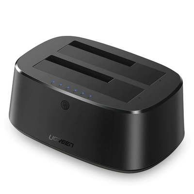 Base USB 3.0 para Disco Duro de Doble Bahía | Soporta Discos SATA de 2.5' & 3.5´ | Soporta discos de 12TB | Compatible con UASP, SATA 3.0 | Con adaptador de corriente 12V3A | Cable USB 1M | Alta Ve