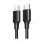 Cable USB-C a USB-C | 1 Metro | Carga Rápida de hasta 60W | Transferencia de datos de 480 Mbps | PD3.0 | QC 4.0/3.0/2.0 | FPC | AFC | Duradero y Flexible| Caja ABS | Cubierta de TPE | Color Negro.