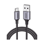 Cable USB-A a USB-C | 2 Metros (6.56 Pies) | Transferencia de Datos de 480 Mbps | Carga Rápida | QC 4.0/3.0/2.0 | FPC | AFC | Protección Integrada | Caja de Aluminio | Nylon Trenzado | Color Negro