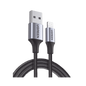 Cable USB-A a Lightning | 1 Metro (3.28 Pies) | Certificado MFi | Carga Rápida 5V/2.4 A | 480 Mbps | Conector C94 | Adecuado para iPhone, iPad y iPod | Protección Integrada | Caja de Aluminio | Nyl