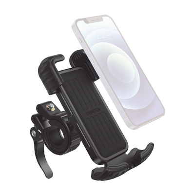 Soporte de Celular para Manillar de Motocicleta o Bicicleta / Anti Vibración / Protección de clip Antideslizante / Rotación de 360° / Bloqueo de Seguridad / Compatible con manillar de 0.6'' a 1.75'
