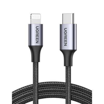 Cable USB-C a Lightning | 2 Metros (6.56 Pies) | Certificado MFi | Carga Rápida 60W | 480 Mbps | Conector C94 | Adecuado para iPhone, iPad y iPod | Protección Integrada | Caja de Aluminio | Nylon T