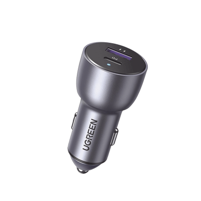 Cargador de Auto 52.5W | Puerto USB-A y USB-C | Carga Rápida | Compatible con Vehículos de 12 y 24 VCD | PD3.0 + QC3.0 | Chip Inteligente | Diseño Compacto Mayor Eficiencia Energética | Caja de Alu