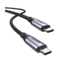 Cable USB-C a USB-C 3.2 Thunderbolt | 1 Metro | 240W | 10 Gbps | 480 Mbps | Soporta Video 4K@60Hz| Chip E-Market Inteligente | Carcasa de Aluminio | Nylon Trenzado | Blindaje de 4 capas.