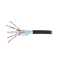 Bobina de Cable Blindado F/UTP de 4 Pares, Para Exterior con Gel, Cat6A (23 AWG), Industrial para Climas Extremos, Enterrado Directo, Color Negro, 305 Metros (1000 Pies)