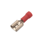 Terminal tipo hembra aislada 0.250 / 22 - 16 AWG / Rojo / Para baterías con teminal F1 / Paquete de 25 piezas.