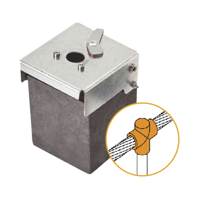Molde de Grafito Vertical Unión en T / Cable 2/0 AWG a Pica 5/8 in / 70 Soldaduras / Acero Electrogalvanizado / Normativa IEC 62305