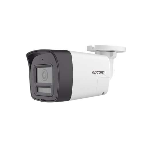 [Audio Bidireccional + Dual Light + ColorVu] Bala TURBOHD 4K (8 Megapixel) / Lente 2.8 mm / 30 mts IR EXIR + 20 mts Luz Blanca / Micrófono y Bocina Integrado / Exterior IP67 / Metal / dWDR
