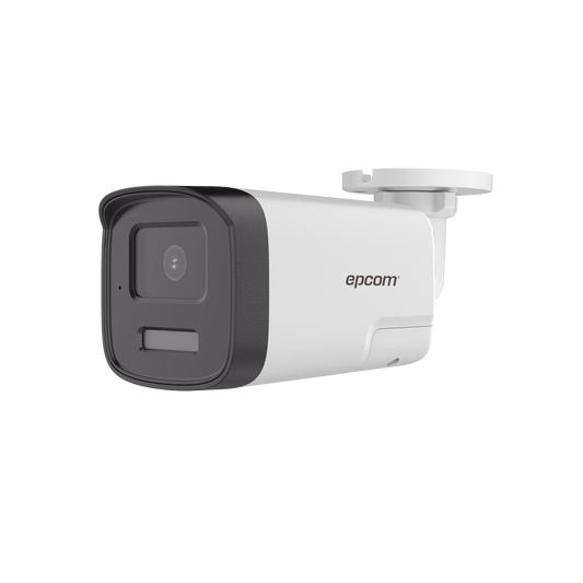 [Audio Bidireccional + Dual Light + ColorVu] Bala TURBOHD 4K (8 Megapixel) / Lente 2.8 mm / 40 mts IR EXIR + 40 mts Luz Blanca / Micrófono y Bocina Integrado / Exterior IP67 / Metal / dWDR