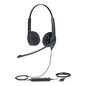 Jabra Biz 1500 Duo, auricular profesional con cancelación de ruido, ideal para contact center con conexión USB (1559-0159)