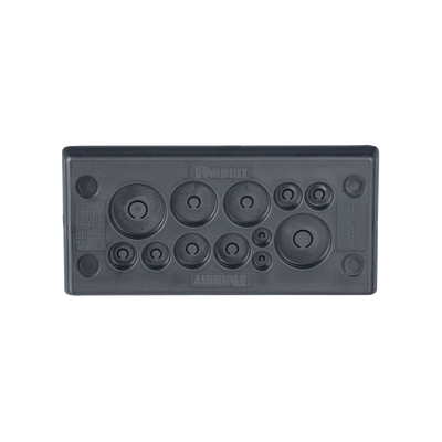 Pasacables Rectangular de Membrana, IP66, 3.39\" x 1.42\", 12 orificios, para Cables no Terminados. Color Negro