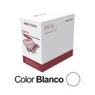 Bobina de Cable UTP / Cat 6 / 24 AWG / 305 m (1000 pies) / CCA / PVC CM / Interior / 250 MHz / PoE / Blanco