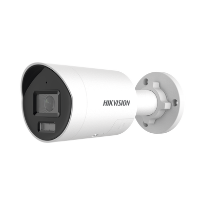 [Dual Light + ColorVu 3.0 + HikAI] Bala IP 8 Megapixel / Lente 2.8 mm / 40 mts IR + Luz Blanca / 2 Microfonos Integrados / Exterior IP67 / Estrobo Azul y Rojo / WDR 130 dB / ACUSENSE 3.0 / Metal /