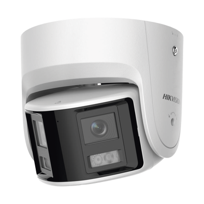 [FlexVu] [PROTECCIÓN ACTIVA] Turret IP 4 Megapixel / 2 Lentes de 2.8 mm (Imagen Panorámica 180°) / 30 mts IR / Exterior IP67 / Luz Intermitente y Alerta de Audio / Audio Bidireccional / ACUSENSE /