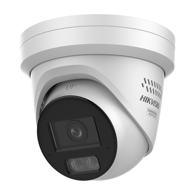 [Dual Light + ColorVu 3.0 + HikAI] Turret IP 8 Megapixel / Lente 2.8 mm / 30 mts IR + Luz Blanca / 2 Microfonos Integrados / Exterior IP67 / Estrobo Azul y Rojo / WDR 130 dB / ACUSENSE 3.0 / Metal