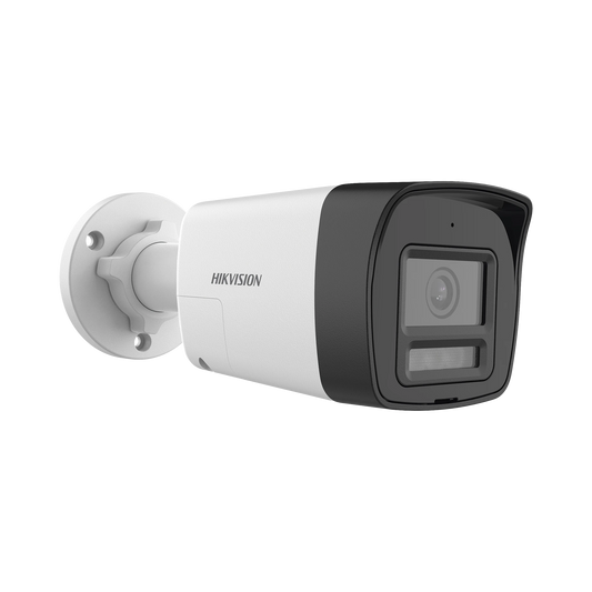[Audio Bidireccional + Dual Light + ColorVu] Bala TURBOHD 4K (8 Megapixel) / Lente 2.8 mm / 30 mts IR EXIR + 20 mts Luz Blanca / Micrófono y Bocina Integrado / Exterior IP67 / Metal / dWDR