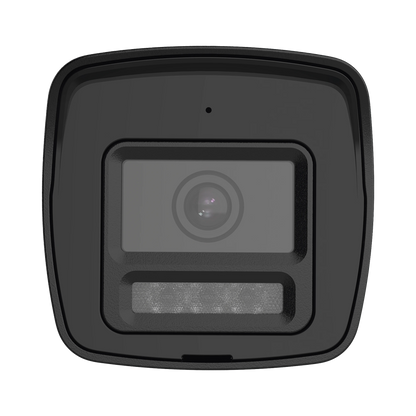 [Audio Bidireccional + Sirena & Estrobo + Dual Light + ColorVu] Bala TURBOHD 4K (8 Megapixel) / Lente 2.8 mm / 30 mts IR EXIR + 20 mts Luz Blanca / Micrófono y Bocina Integrado / Exterior IP67 / Me