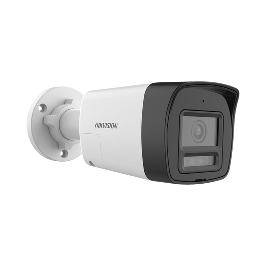 [Audio Bidireccional + Sirena & Estrobo + Dual Light + ColorVu] Bala TURBOHD 4K (8 Megapixel) / Lente 2.8 mm / 30 mts IR EXIR + 20 mts Luz Blanca / Micrófono y Bocina Integrado / Exterior IP67 / Me