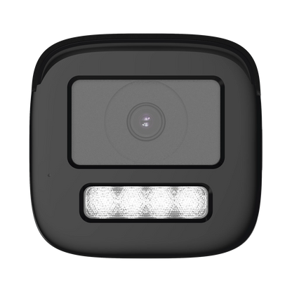[Audio Bidireccional + Dual Light + ColorVu] Bala TURBOHD 4K (8 Megapixel) / Lente 3.6 mm / 80 mts IR EXIR + 80 mts Luz Blanca / Micrófono y Bocina Integrado / Exterior IP67 / Metal / dWDR